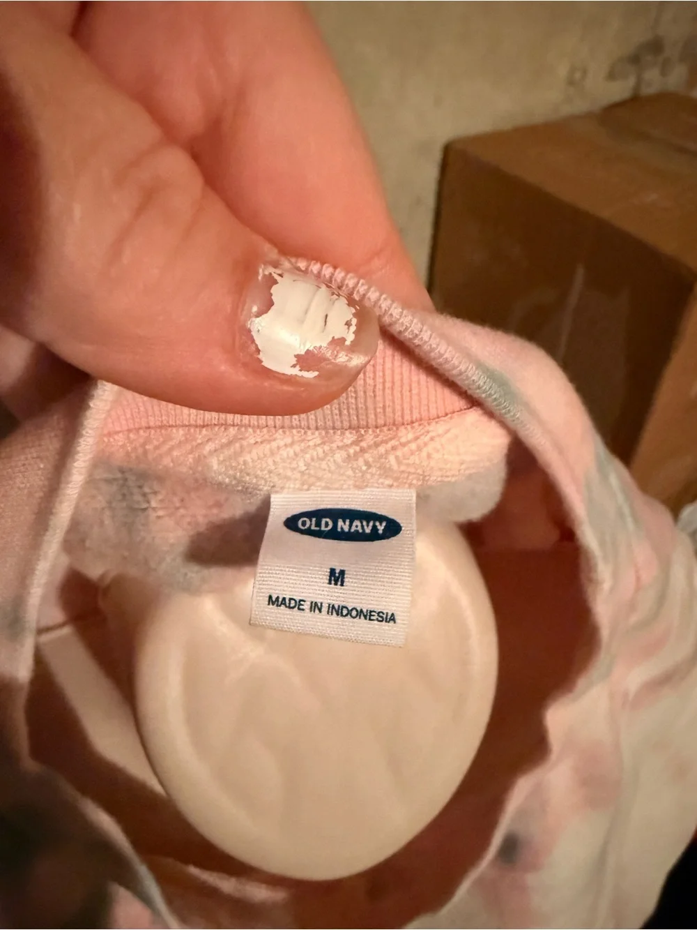 Old Navy Pastel Pink and Light Blue Tie-Dye Sweatshirt